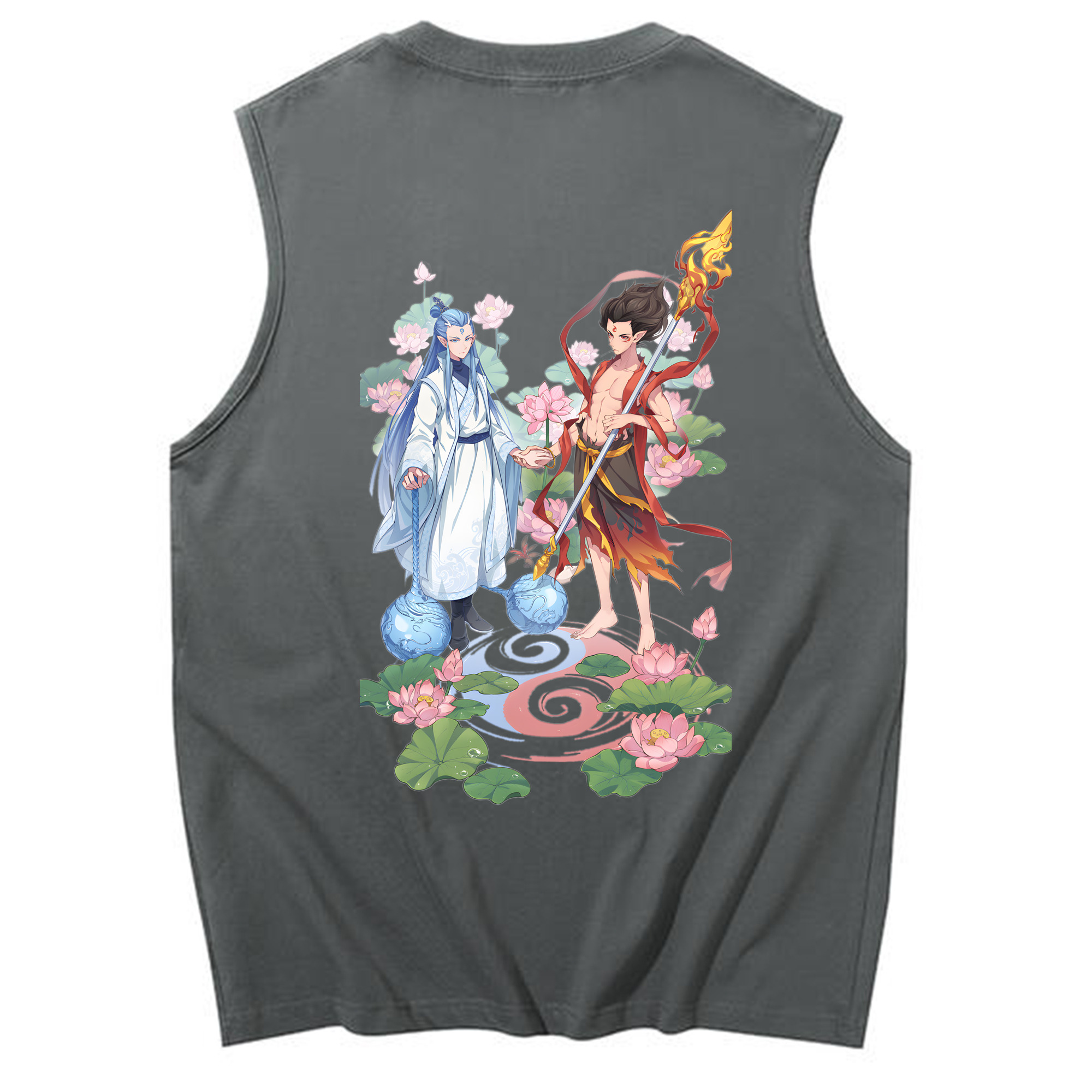 （画像用） Ne Zha 2 ナタ 魔童の大暴れ コットン100％タンクトップ（背面プリント）